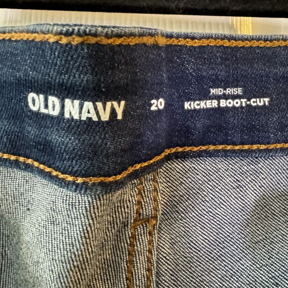 Old Navy Kicker Bootcut Jeans Mid Rise Dark Wash Denim Stretch Size 20 NWT - Picture 8 of 10